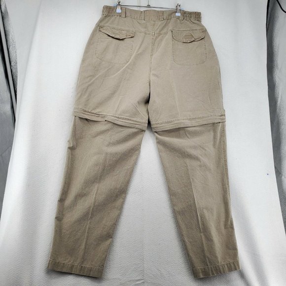 REDHEAD Pants Men's Convertible Cargo Cotton Blend Elastic Waist Brown Large - Picture 9 of 12
